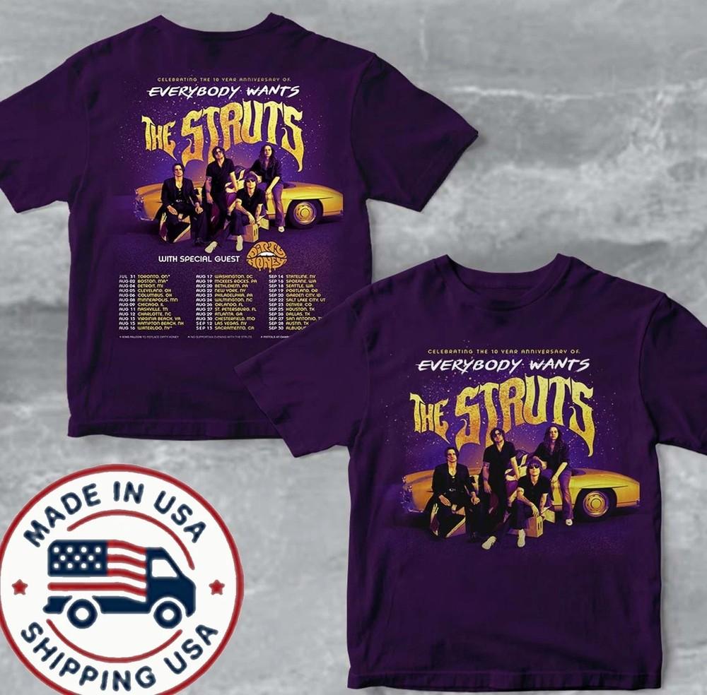 The Struts 2025 Everybody Wants 10 Year Anniversary Tour T-Shirt Official Merch Unisex T-Shirt XXXL