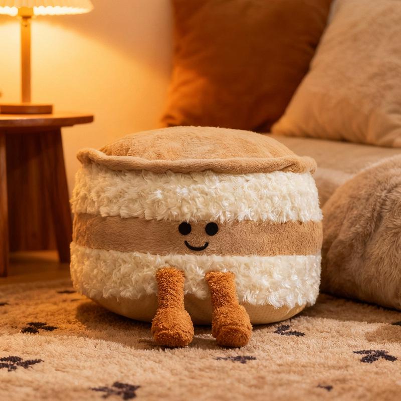 Adorable Bread Seat Cushion: Washable Tatami Footstool & Parent-Child Decorative Shoe Stool