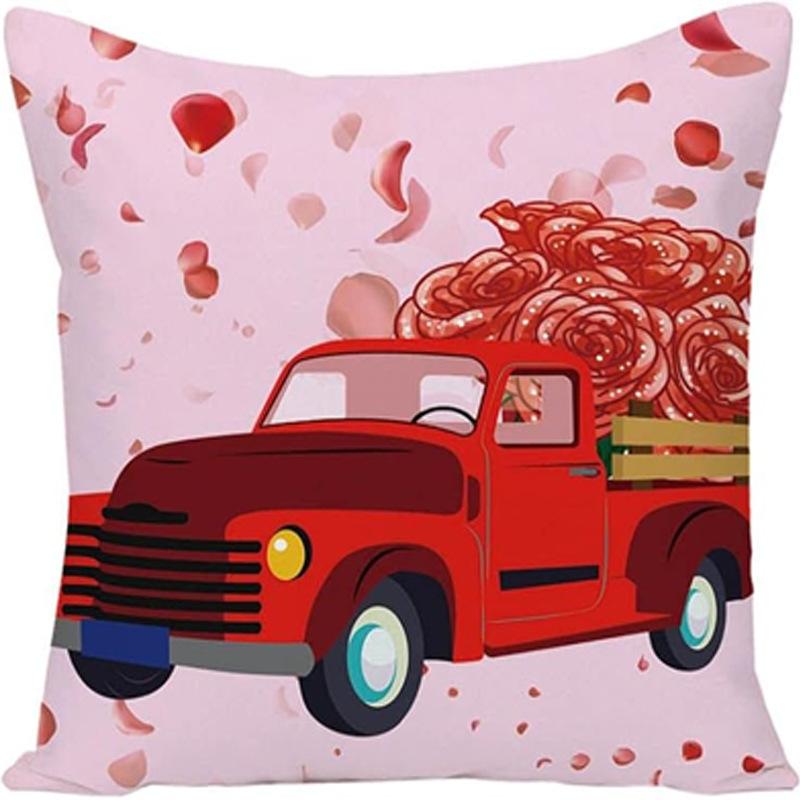 Valentine's Day Exclusive Atmosphere Pillow Cover Love Romantic Pattern Sofa Bed Warm Soft Pillow Decorative Cover