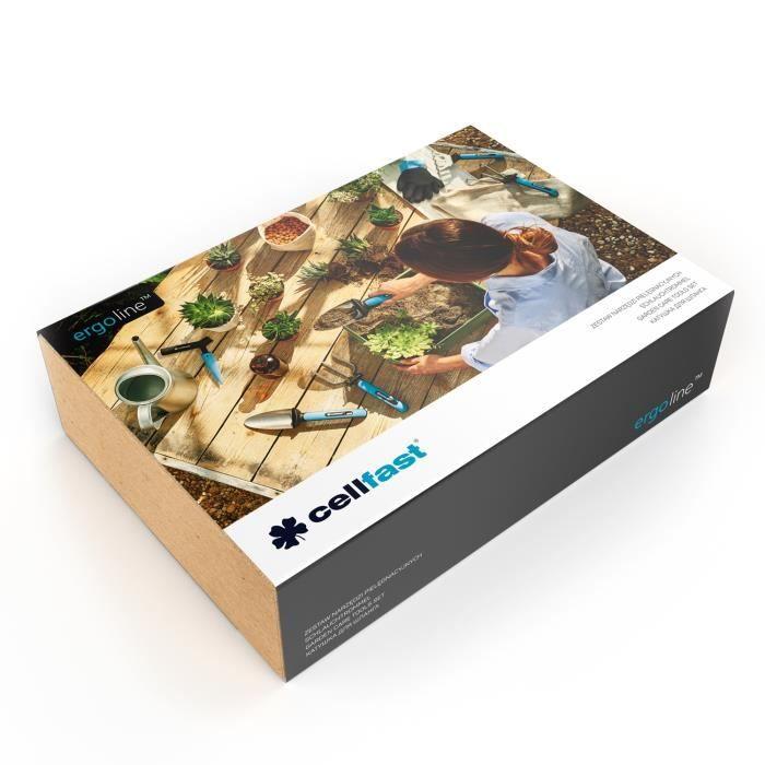 Outils de jardin - Cellfast - ERGO - Multifonction - 8 pièces - Couleur blanche et bleue