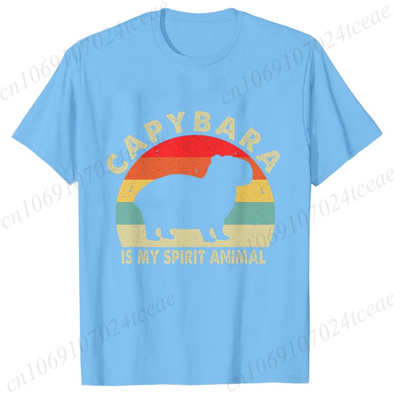 Capybara Is My Spirit Animal Shirt Animal Lover Tee Capybara Lover T-Shirt Vintage Graphic T-shirts Funny Anime Unisex Tshirts