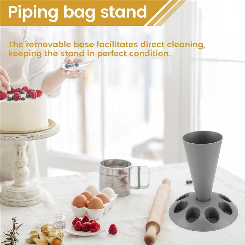M-Modern-Piping Bag Holder With 8 Slots Nozzles, Plastic Pastry Bag Stand For Cake Decorating Kit A