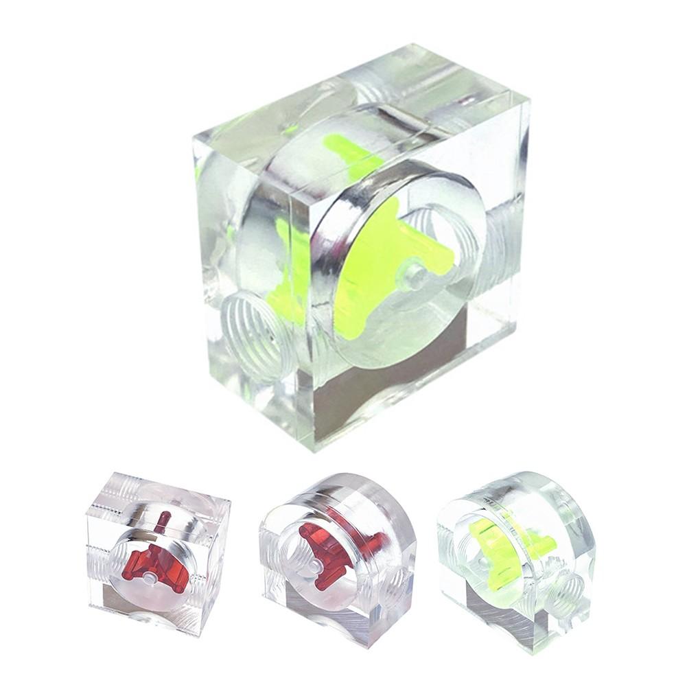 1pc 2 Way Water Cooling Indicator Acrylic Transparent Flowing meter G1/4 Thread