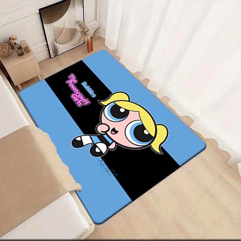 1Pc The Powerpuff Girls Printed rectangle carpet, home door mat, outdoor travel protection carpet A2
