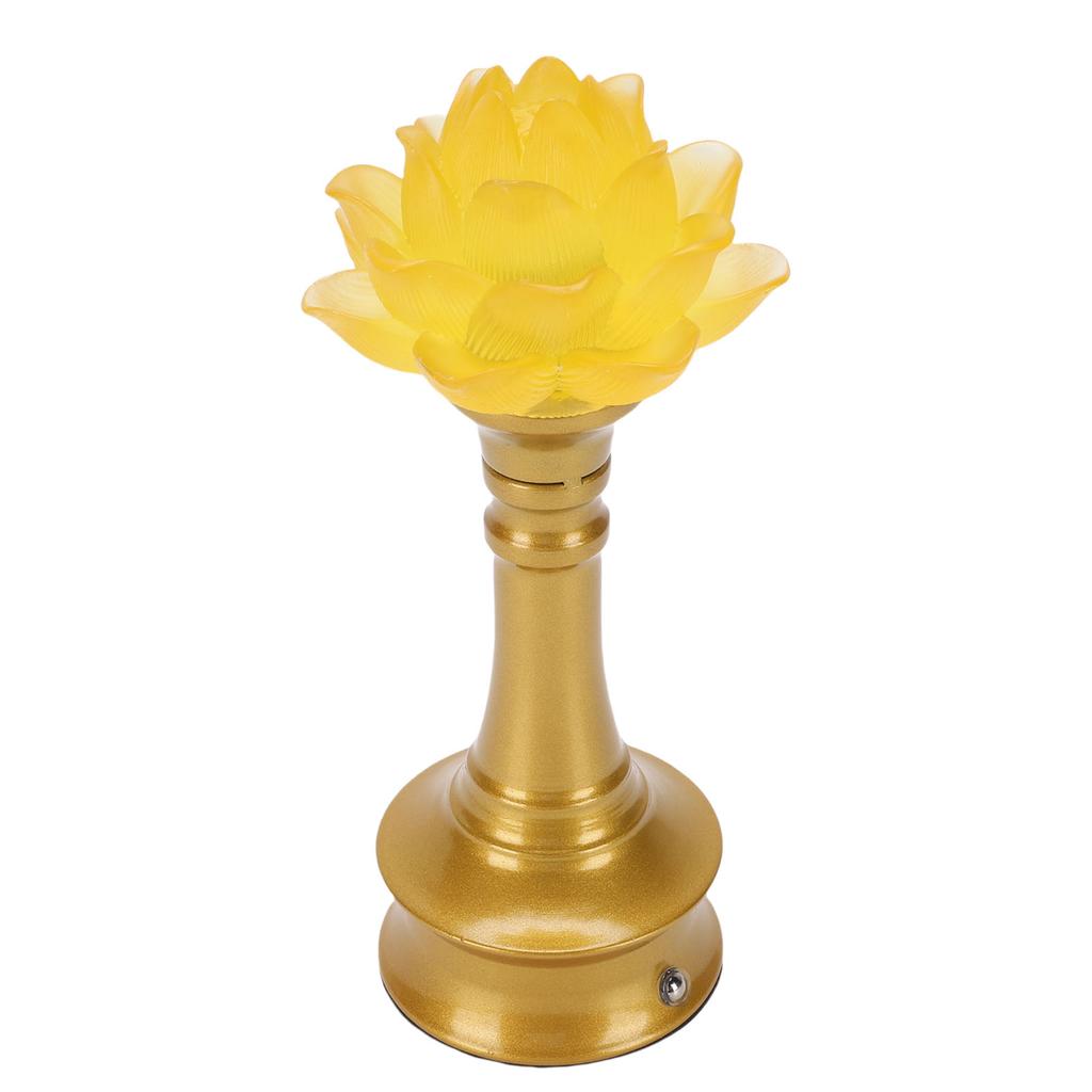 LED Flower Lamp Resin Metal USB Rechargble Buddhistic Lamp Flower Night Light for Display Decoration Faith Supplies