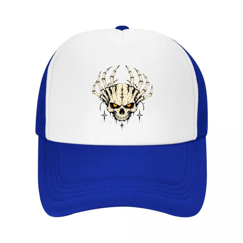 Gothic Skull Horns Dark Aura Mesh Baseball Cap Casual Hat Outdoor For Womens Unisex FeUnisex