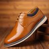 Plus Size Classic Oxfords Retro Dress Shoes Casual Business Social Comfortable N Slip Fashi Lace-Up Leather Shoes Male
