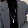 Leichter Luxus Gothic Kreuz Anhänger Choker Halskette Für Frauen Mädchen Punk Vintage Vielseitige Pulloverkette Schmuckzubehör Geschenke