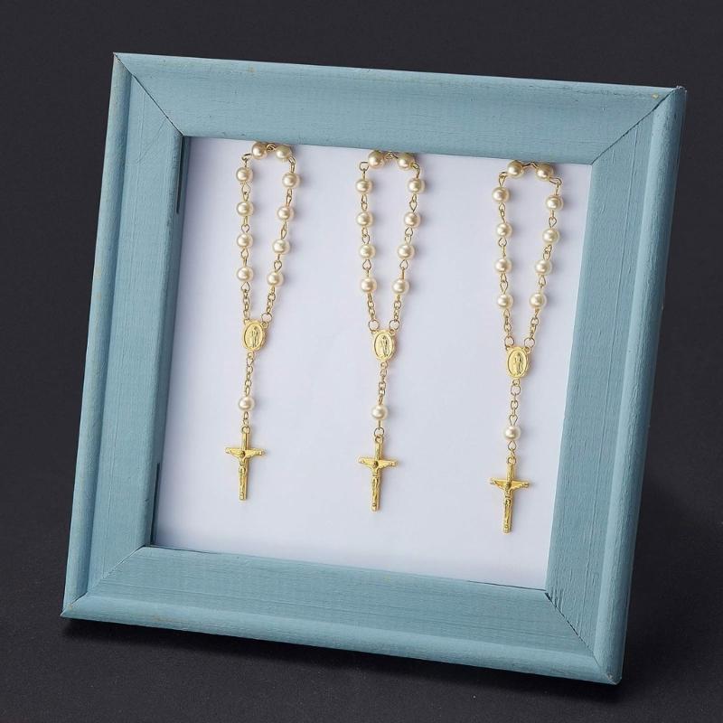 Baby Baptism Bracelet Set Beautiful Beaded Bracelet Elegant Baptism Bracelet Rosary Bracelet Imitation Pearls Bracelets
