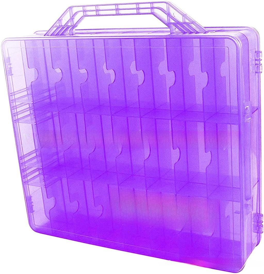 

Прозрачный пластик 48 Отделений Коробка для хранения лаков для ногтей Ежедневно Для фиолетовый