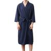 Men Bathrobe Solid Color V Neck Cardigan Water Absorption Oversize Male Pajamas