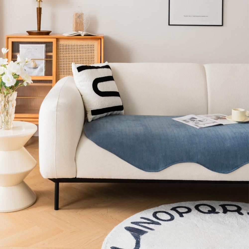 Non Slip Chenille Sofa Cover Protector Irregular Shape Universal for All Seasons Cushion Pad