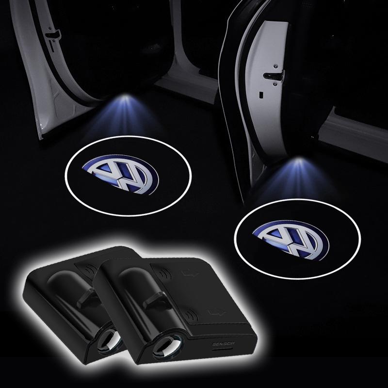 2 Stück Kabellose HD-Türleuchte Auto-Türprojektor Willkommenslicht Für Volkswagen VW RLine R Golf Amarok T5 Phaeton ID3 Tiguan GTI