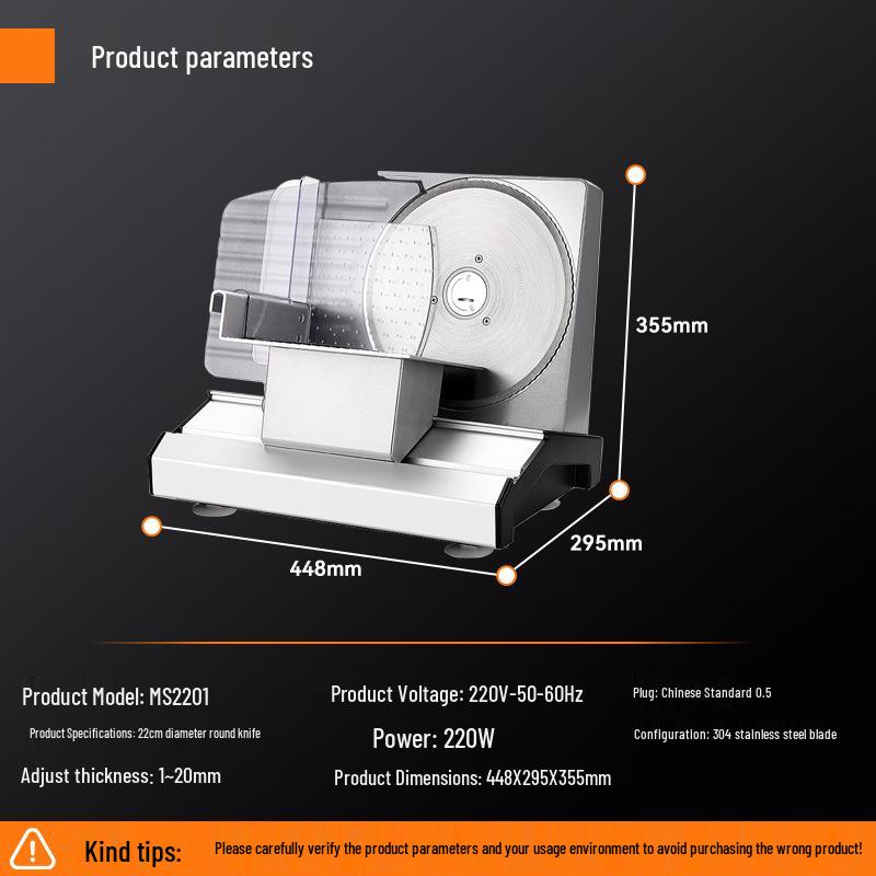 Ke Lai Heng Electric Meat Slicer & Grinder for Beef, Mutton, Ham, and Bread