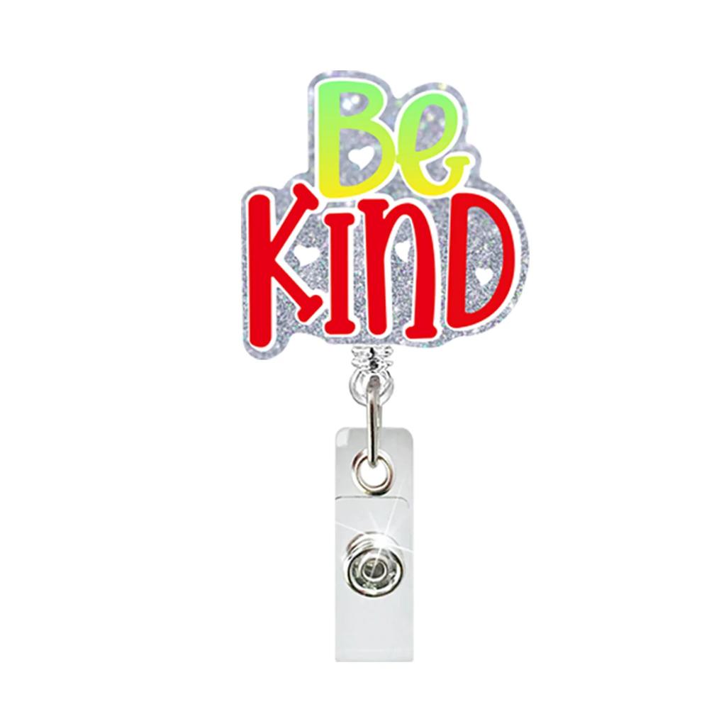 New Glitter Acrylic Nurse Badge Reel Retractable Id Badge Holder With 360 Rotating Alligator Clip Name Holder Medicine Supplies