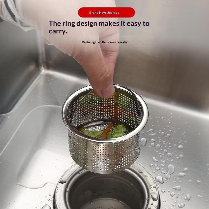 Sink Strainer Plug 304 Stainless Steel Anti-Clog Design with Easy Lift Handle for Kitchen Bathroom Drains