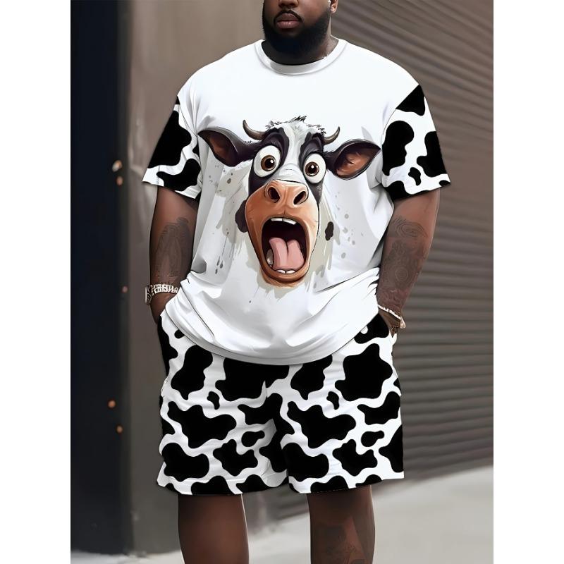 3D digital printed casual sports suit plus size men s clothing S