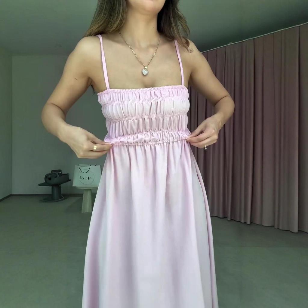 2025 Summer Women's Fashion: High Waist Loose Casual Sling Dress