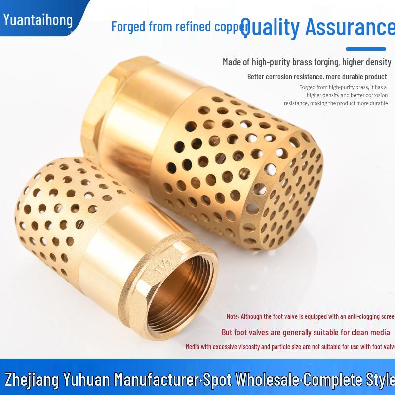 1" Brass Foot Valve Check Valve with Filter for Water Pumps