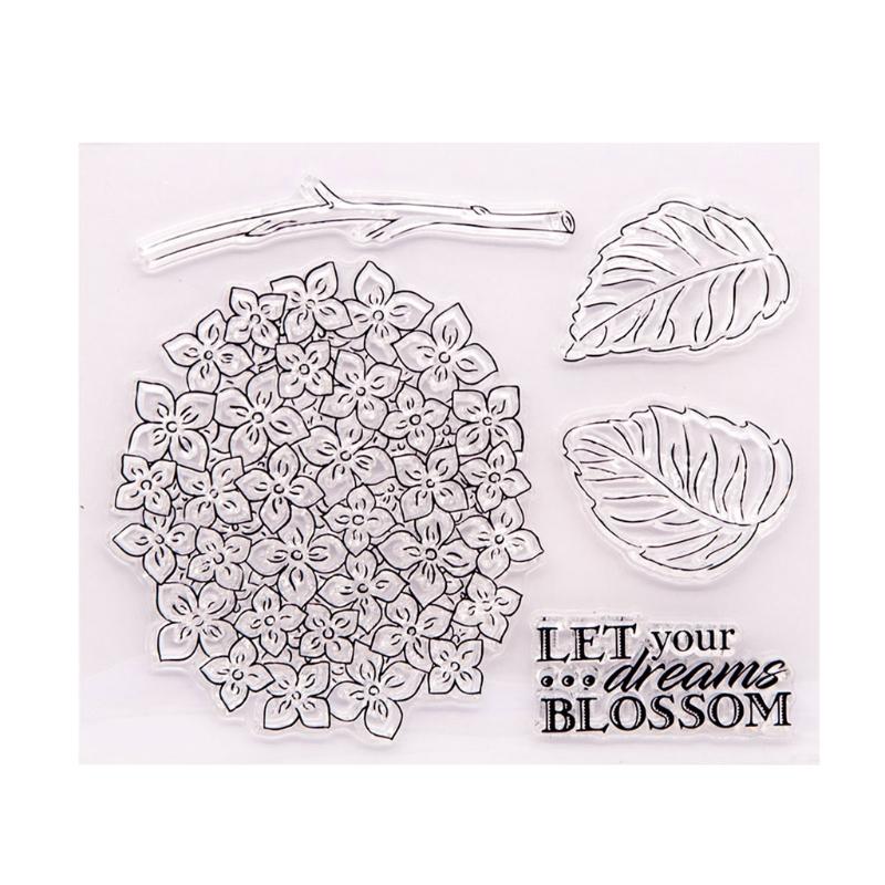 Buy Flower Leaf Silicone Clear Seal Stamp DIY Scrapbooking Embossing ...