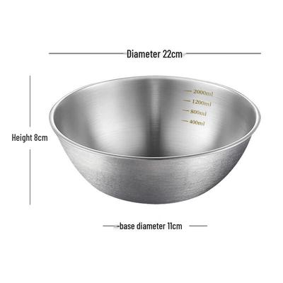 ZISIZ 304 Stainless Steel Measuring Mixing Bowls - Set of 2