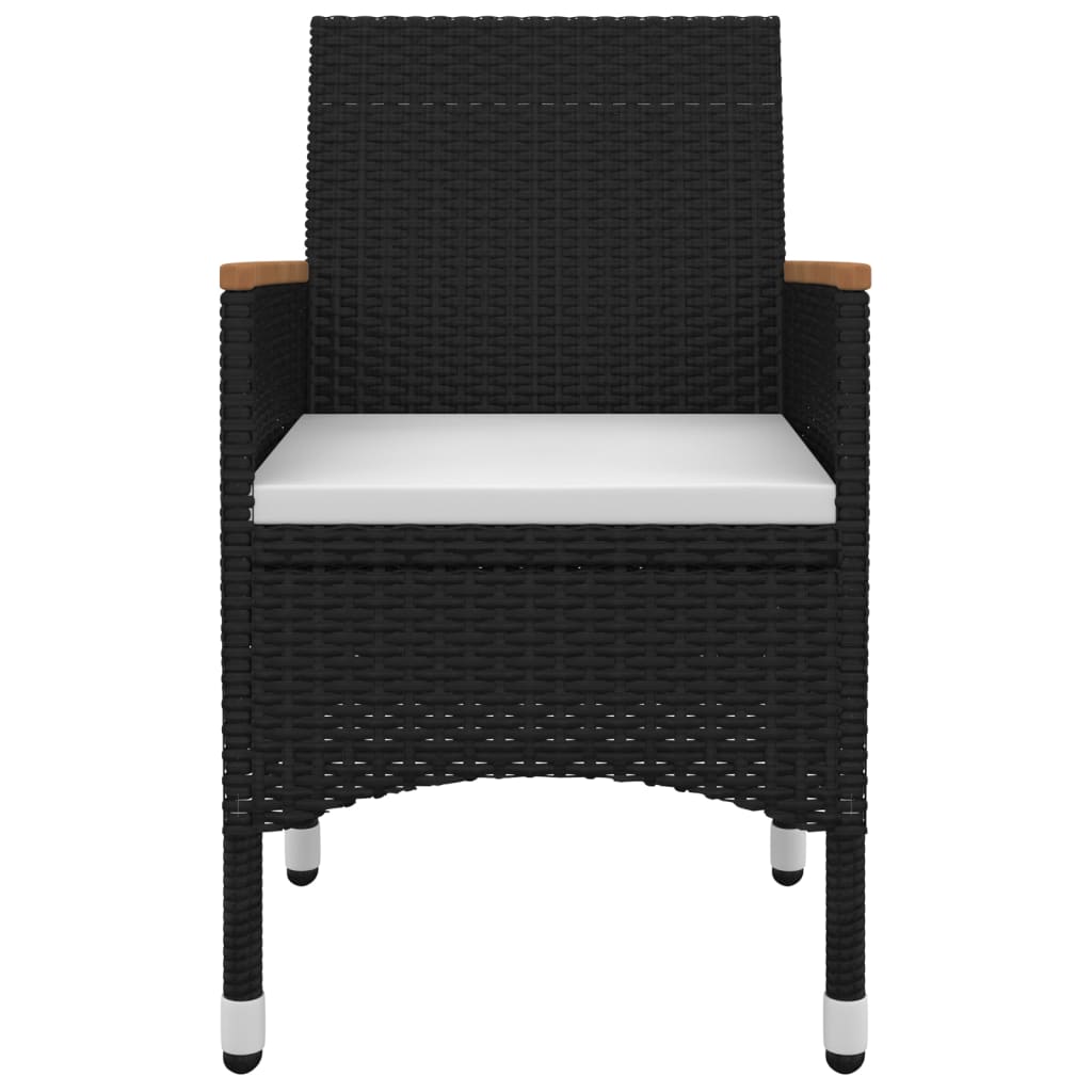 Vidaxl 3-Cz. Garden Furniture Set With Cushions, PE Rattan And Glass