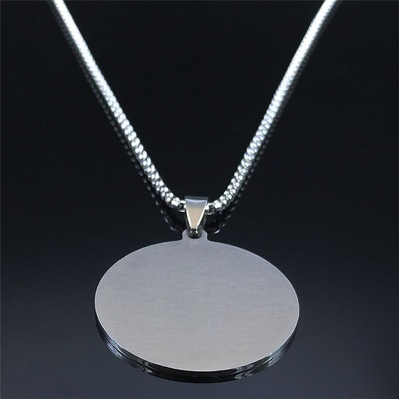 12 Constellations Sun Moon Astrology Stainless Steel Chain Necklace Silver Color Jewelry collier signe astrologique 3425-QKC