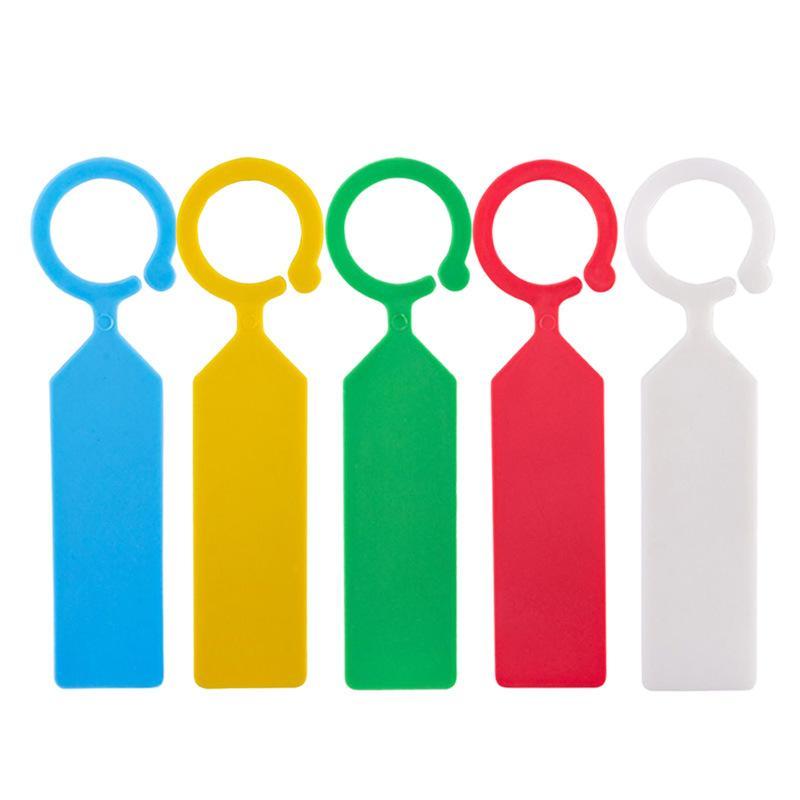 100Pcs Greenhouse Bonsai Collar Signs Ring Label Hook Tree Marker Nursery Stake Plastic Garden Hanging Plant Tags