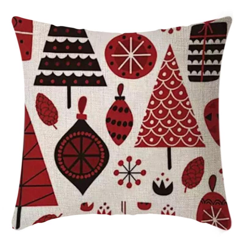 

Акварельная Рождественская Наволочка Персиковая Кожа Цифровая Печать Подушка Санта Клаус Подушка Черно-Белая Клетчатая Наволочка 45*45cm