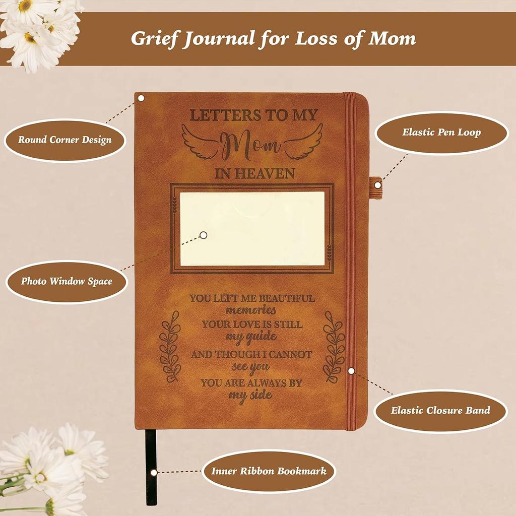 Letters To My Mom In Heaven Journal 200 Pages Notebook A5 Lined with Window in Cover, In Loving Memory of Mom, Memorial Sympathy Condolence