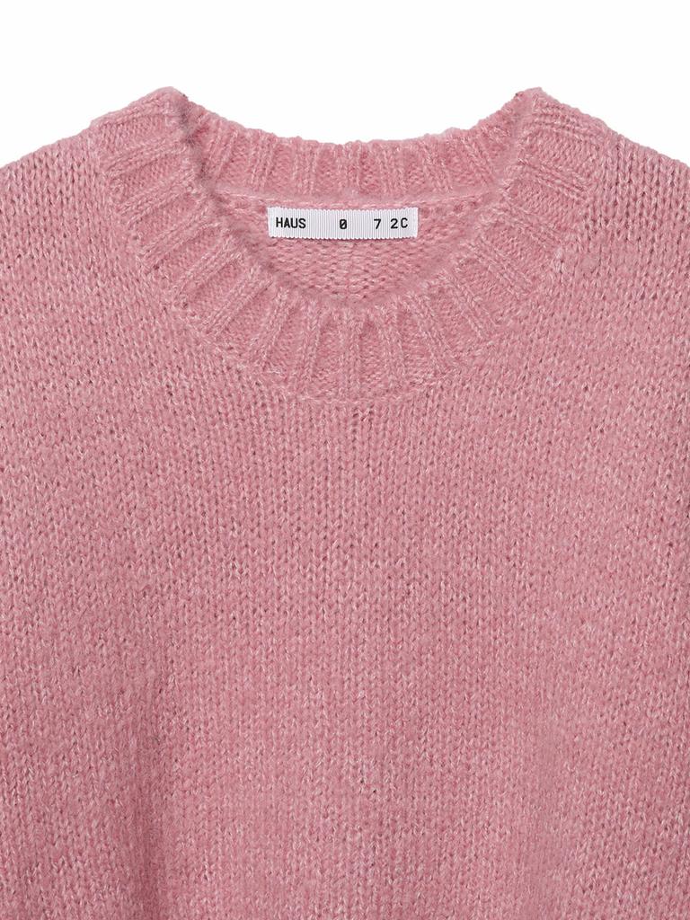 HAUS072C Puff Damage Knit Pink
