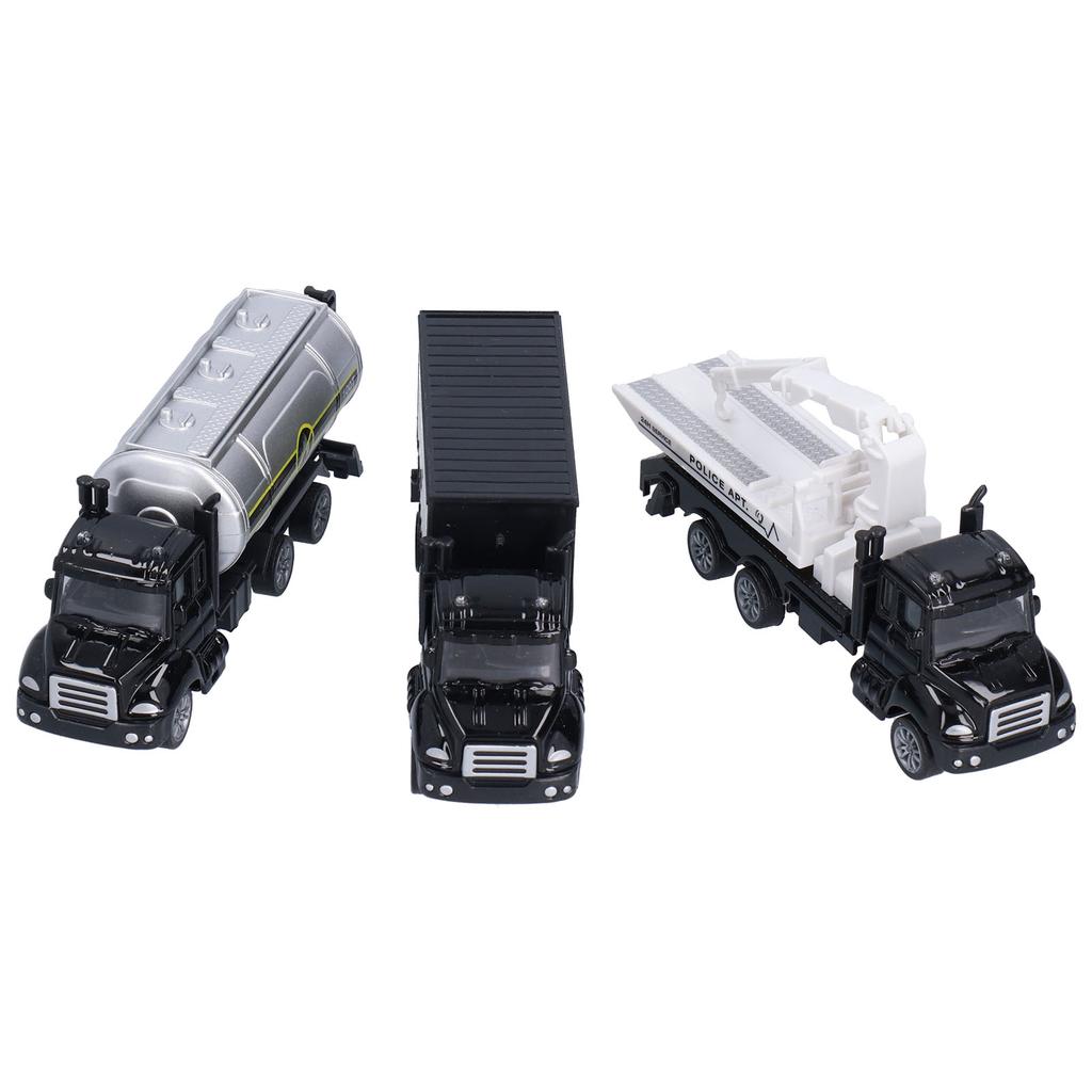 3pcs 1:50 Truck Model Toy Set Pull Back Recovery Tanker Truck Model Set for ChildrenPull Back