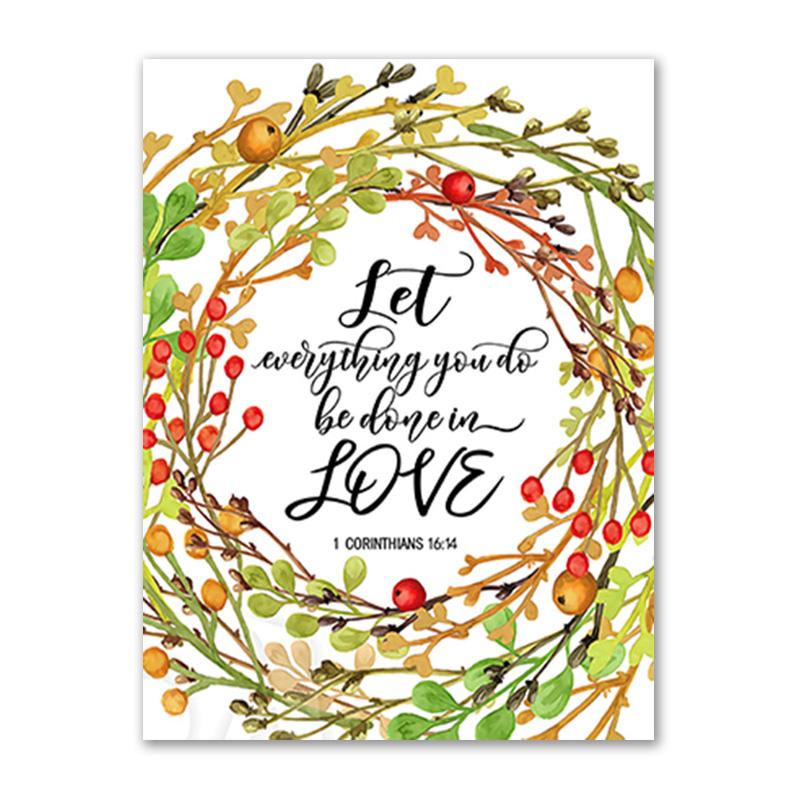 Kwiatowe plakaty akwarela ścienna drukowany obraz werset biblijny płótno sztuka chrześcijańska bóg cytat obraz na płótnie obraz pokój dziecięcy Home Decor