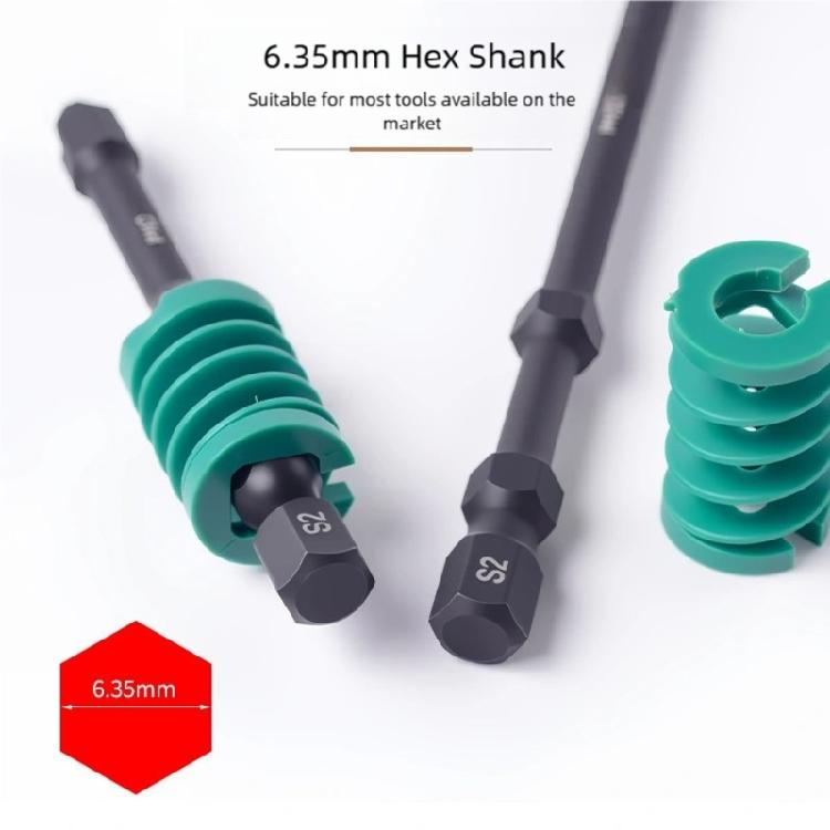 3-teiliges Set mit selbstlösenden Schraubendreherbits Gezahnte Kante Anti-Rutsch-Design Hochfeste magnetische Stahlwelle 65/90/110mm