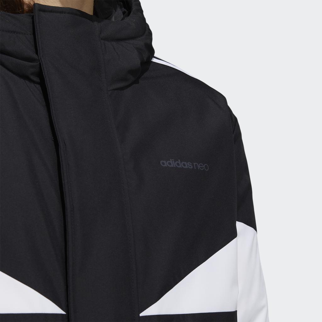 Adidas Neo Colorblock Stripe Sport Hooded Down Jacket Men Jackets Black H45243