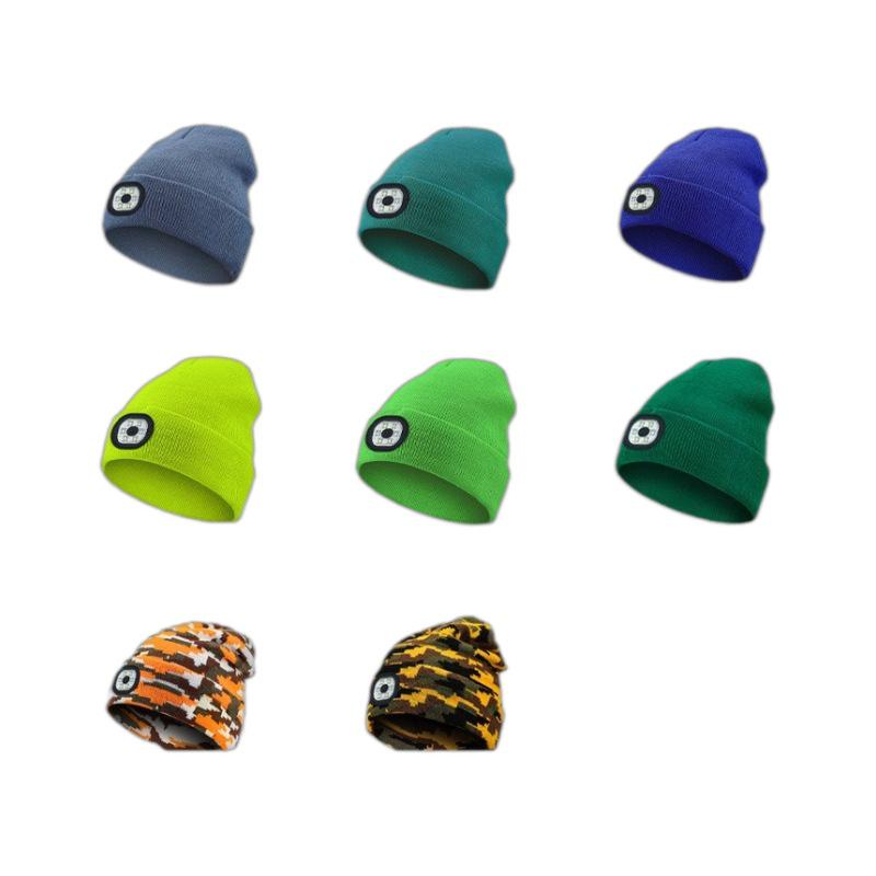 Rechargeable LED Luminous Knit Hat with Detachable Washable Light - 6 LEDs, 3 Modes, Free Shipping