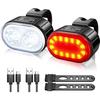 LED Bike Light Kit - A78 - Waterproof IPX5 - Samsung LH351B LED - USB Rechargeable (front + Rear)