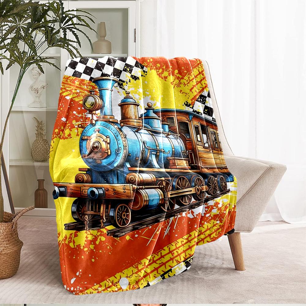 Car Theme Printed Blanket - Perfect for Couch, Bed, Travel & Outdoor Use | Machine Washable, Cozy & Durable.