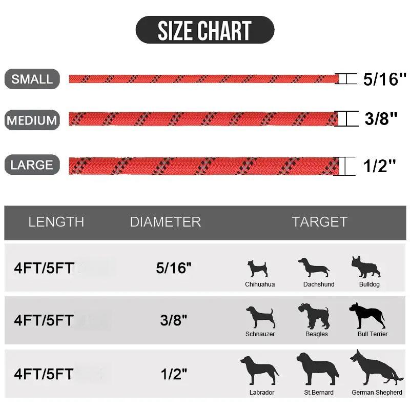 Reflective Anti-lost Dog Leash and Collar Chain for Large Dogs