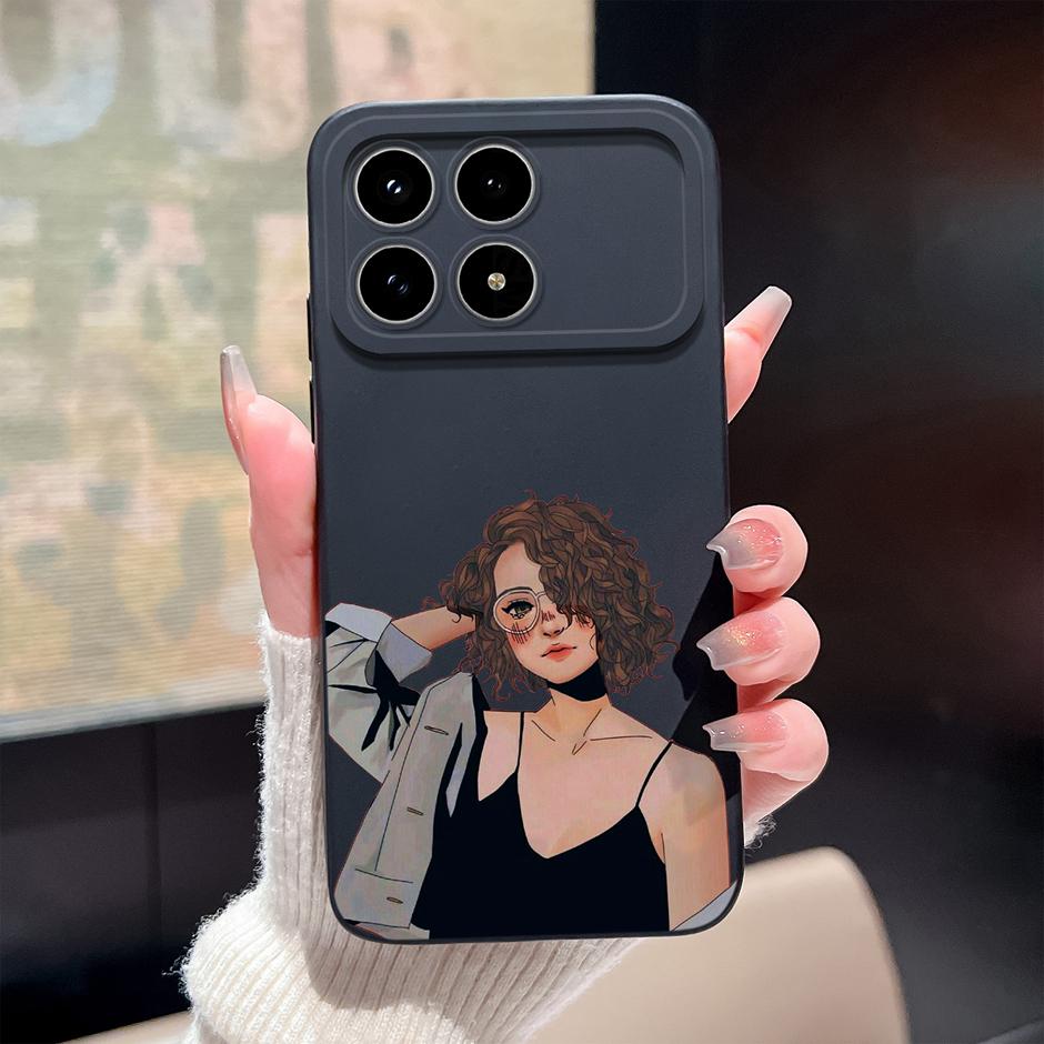 For Xiaomi Poco F8 Pro Ultra Cases Pretty Sweet Girls Liquid Silicone Full Protective Bumper Cover For Poco F8Pro F8Ultra Fundas