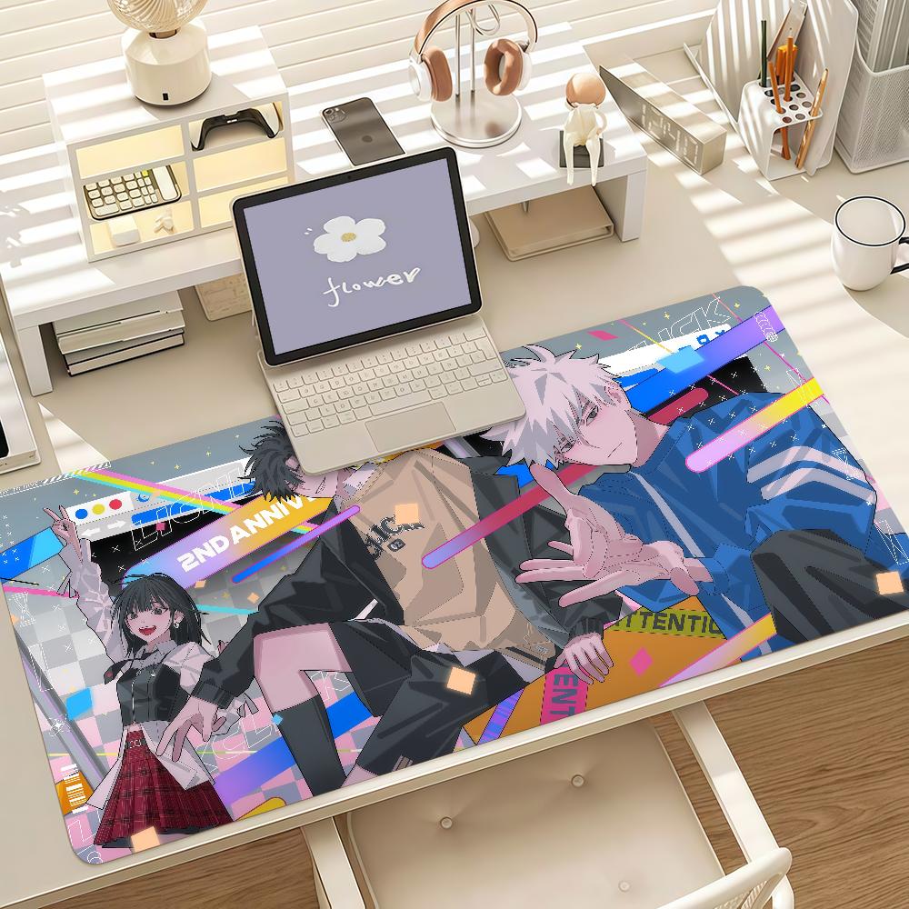 Anime L-link Click Cartoon Cute Mouse Pad Anti Slip Rubber Edge Locked Thickened Laptop Gaming Desk Mat