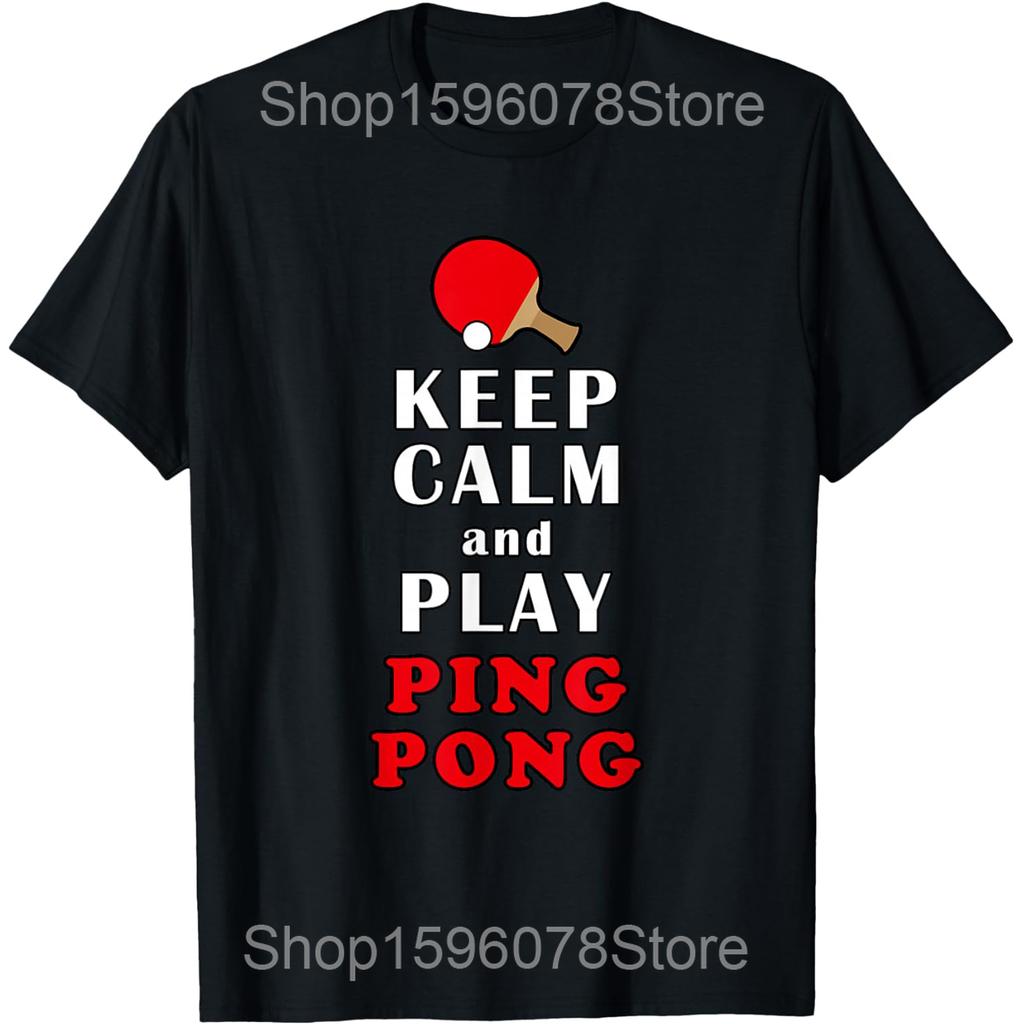 Funny Table Tennis Ping Pong Cat Graphic T Shirts Men Women Cotton Humor Streetwear Tee Shirt Short Sleeve Unisex Loose Clothing
