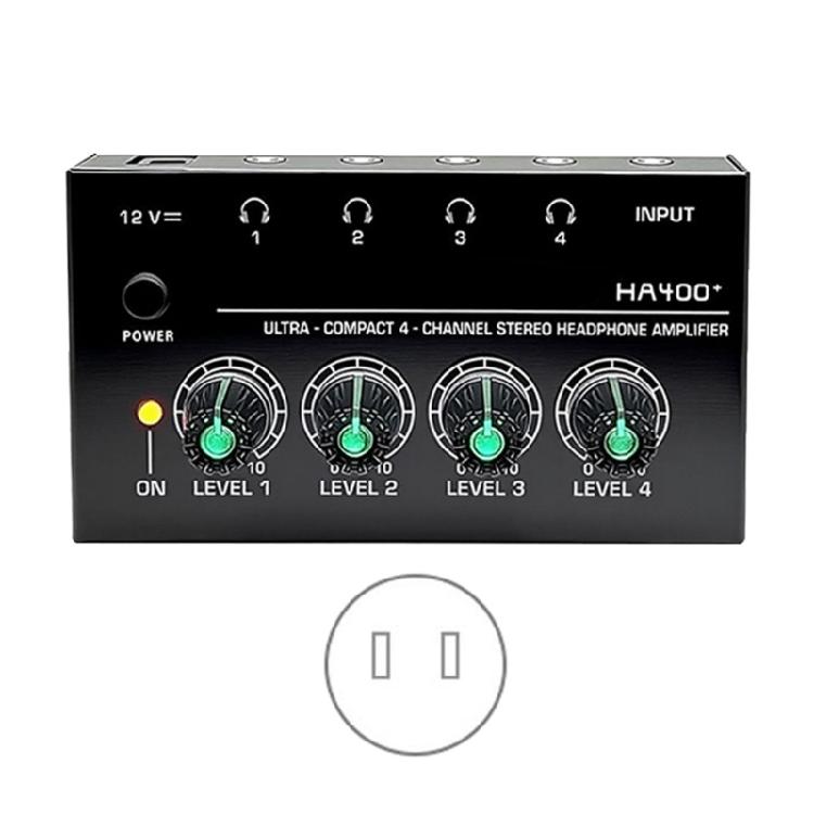 

Headphone Amplifiers 4 Channel Metal Stereos Sound Amplifiers, Mini Earphone Sound Amplifiers with 12V 1A Power Adapters