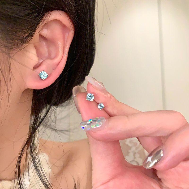Ear-Caring Bi Medical Titanium Steel Flash Diamond Ear Bone Stud Small and Delicate Ear Stud Female Earrings Sleep No Need to Take off Earrings