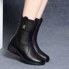 Autumn and Winter New Women's Boots Winter Mother Shoes Cotton Fashion Medium Boots Foreign Trade Large Size Leather Boots