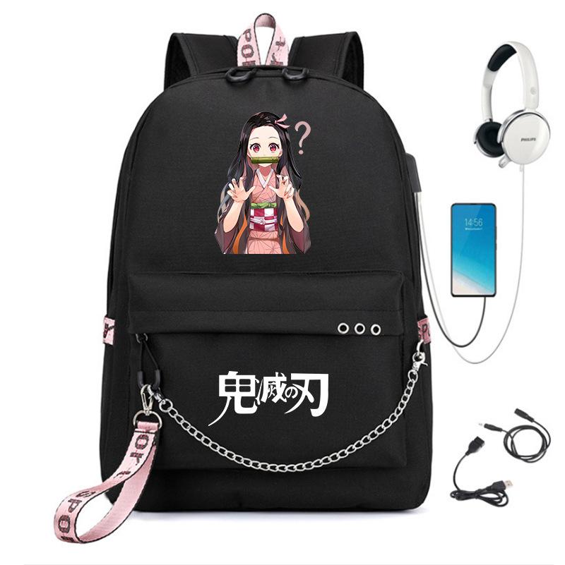 Giappone fumetti anime Demon Slayer Zaino Oxford di Alta Qualità Grande Capacità Borsa a Spalla per Studenti 0012