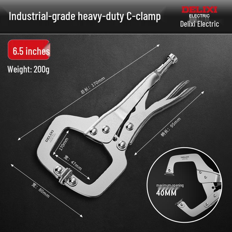 Delixi Industrial Heavy-Duty C-Type Quick Fixture Woodworking Clamp