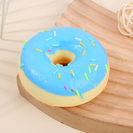 Squeeze Toy Soft Slow Rebound Stress Relief Toy 7cm Realistic Donut Simulation for Kids Adults Desktop Decoration Baking Prop Photo Background