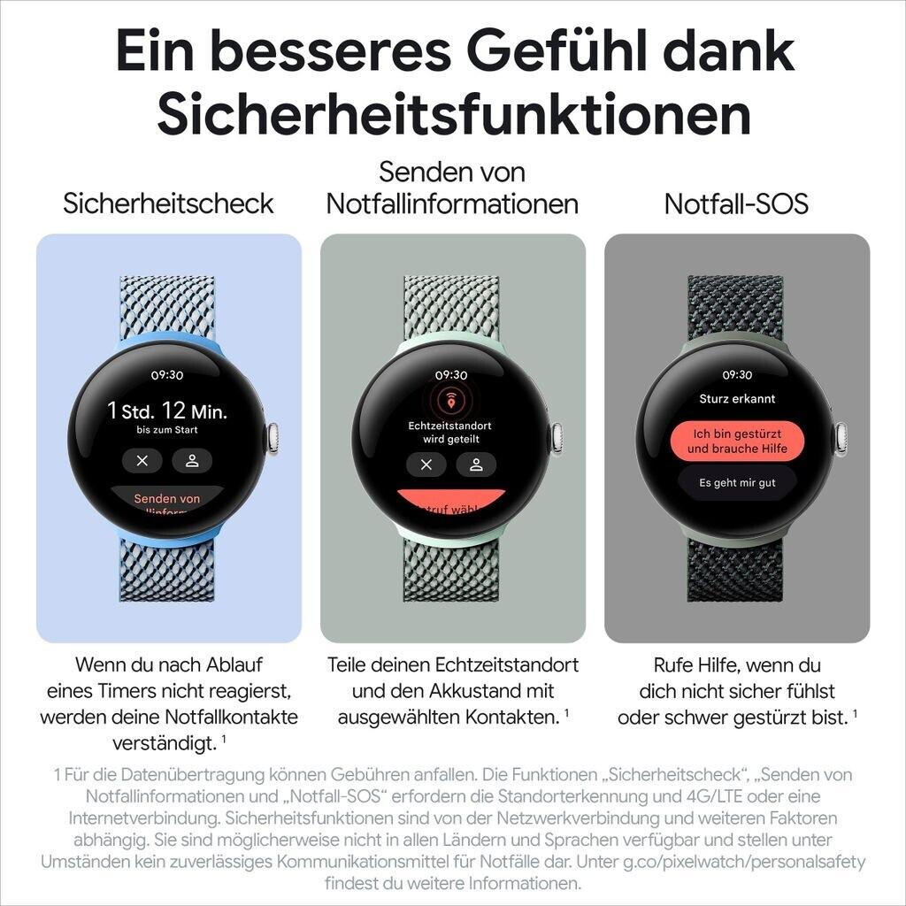 Google Pixel Watch 2 4G Matte Black Sportarmband Obsidian