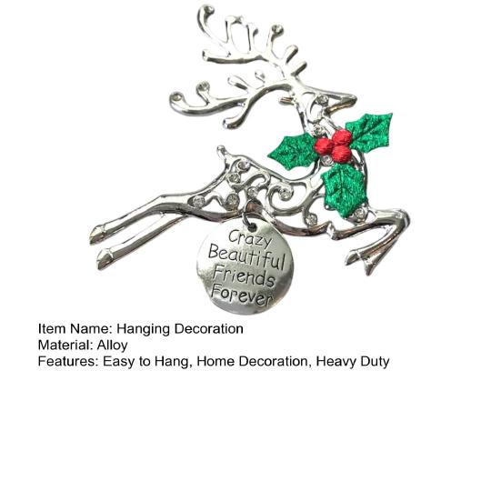 Christmas Tree Alloy Hanging Decoration Girl Love Heart Snowman Reindeer Shape Hanging Ornament Friends Family Neighbors Holiday Gift